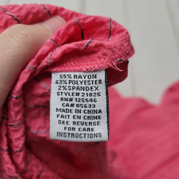 Habitat pink gauze textured patchwork top tunic boxy lagenlook button - Picture 6 of 6